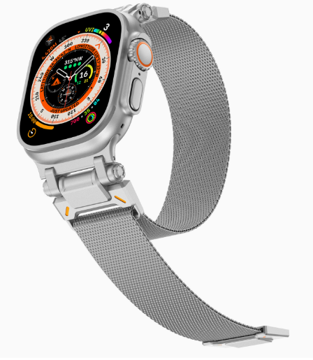 Apple Watch Band Premium Classic zilver zijkant
