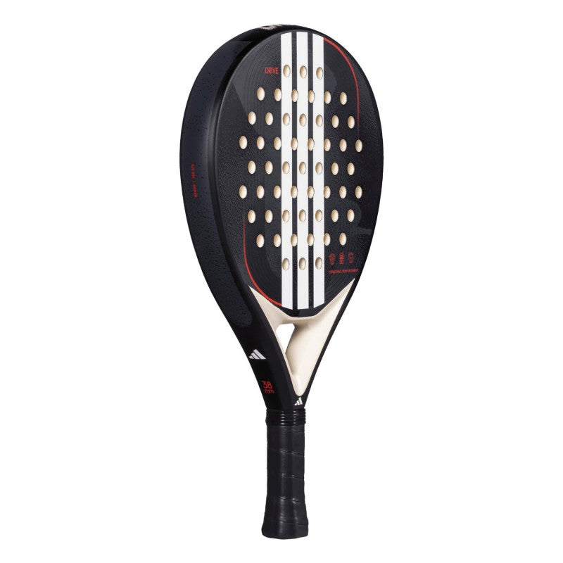 Vooraanzicht van de adidas Drive Black 3.4 met rond racketblad