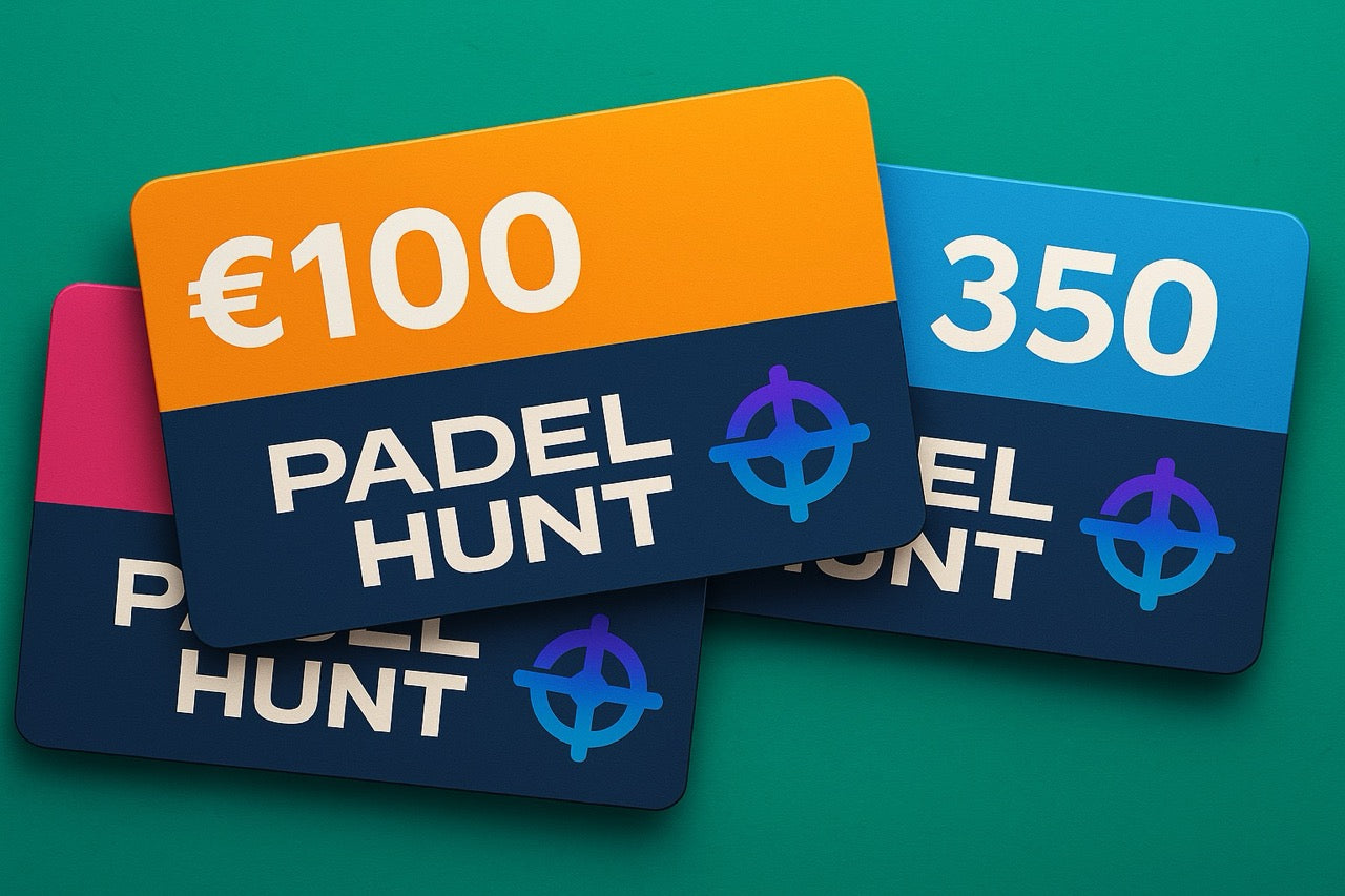 Voorbeeld van een Padel Hunt giftcard met waarde van €100